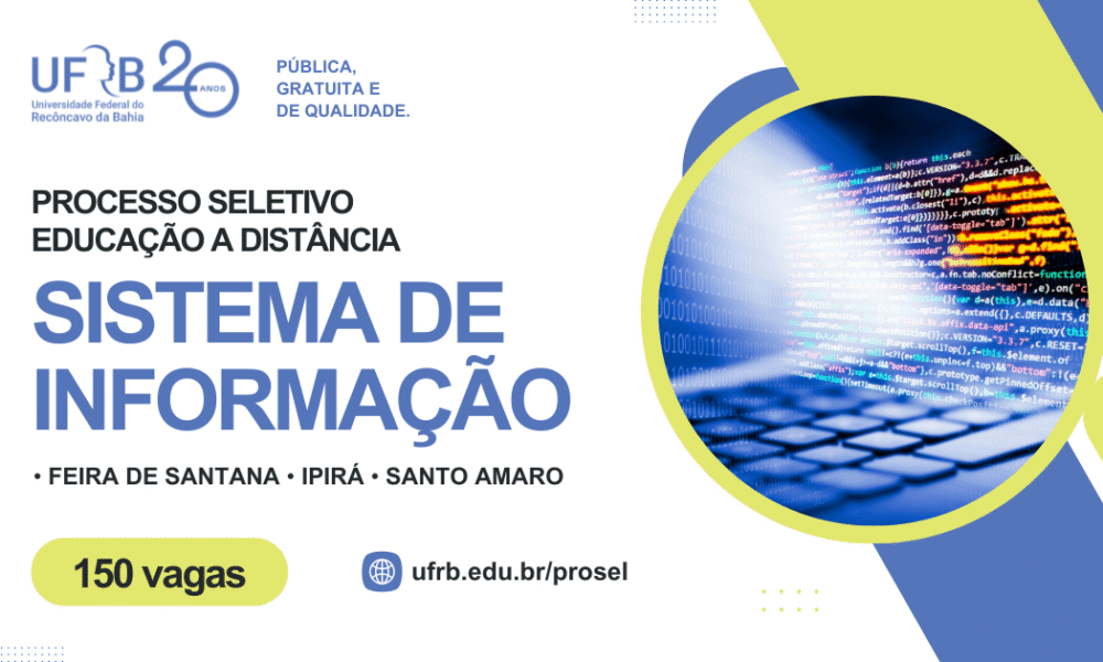 UFRB oferta 150 vagas para graduação em Sistema de Informação na modalidade EaD