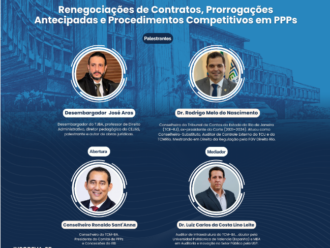 TCM-BA promove oficina virtual sobre renegociações de contratos em PPPs